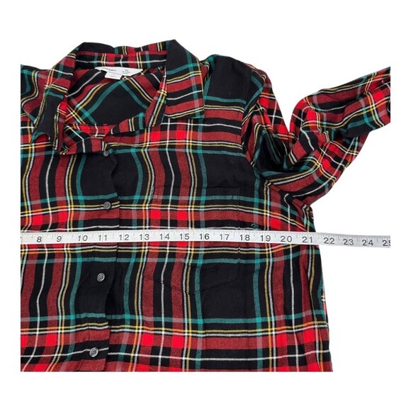 Old Navy Womens Plaid Button-Up Long Sleeve Shirt Top Size L Red/Green/Black - Picture 4 of 13